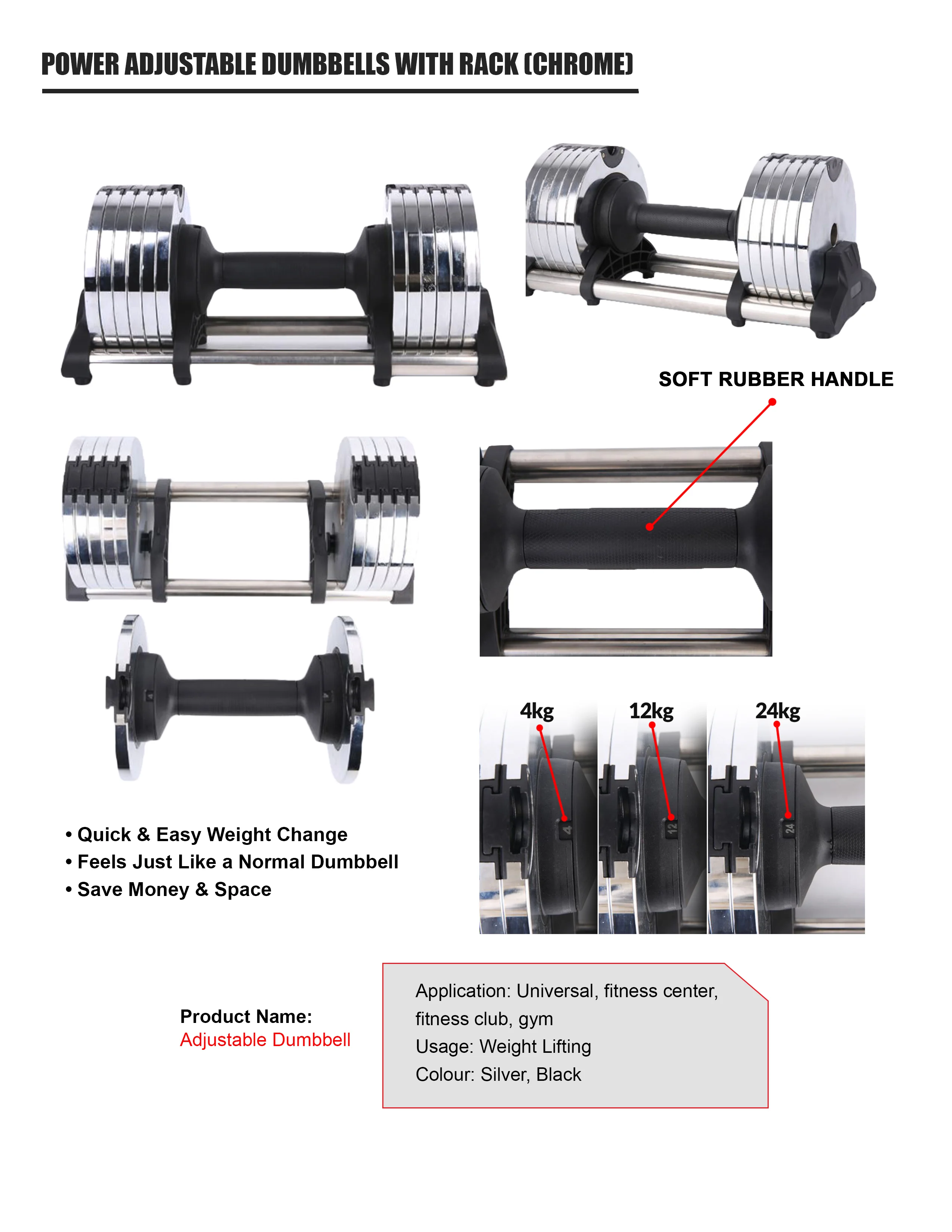 Adjustable Dumbbells with Rack_Chrome